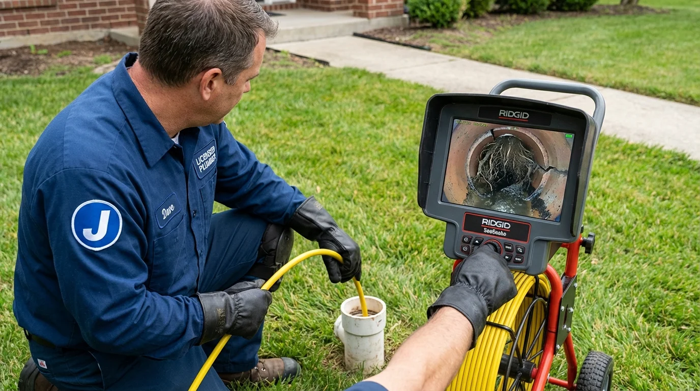 Sewer camera inspection being performed by Johns Plumbing LLC in Quakertown